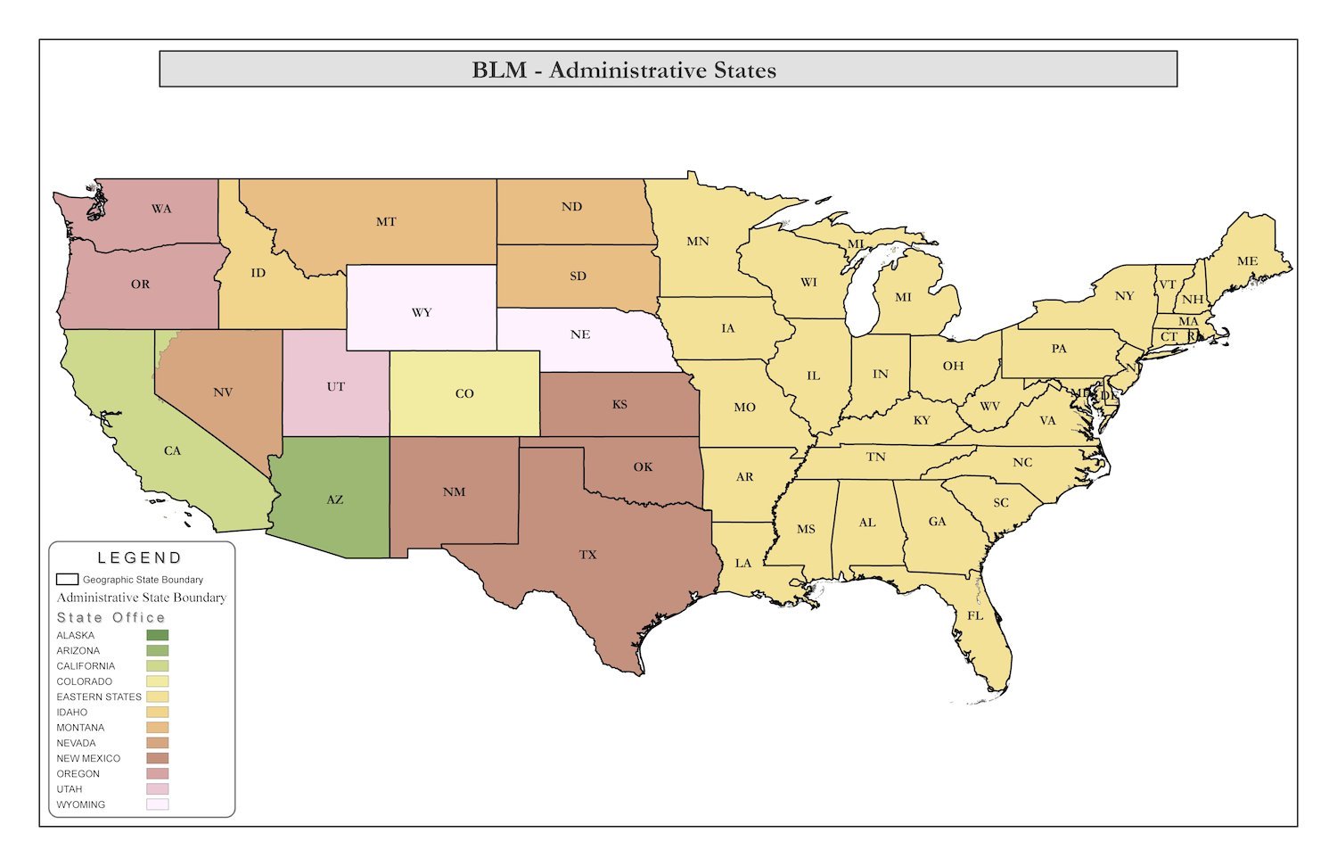 BLM Administration State Map