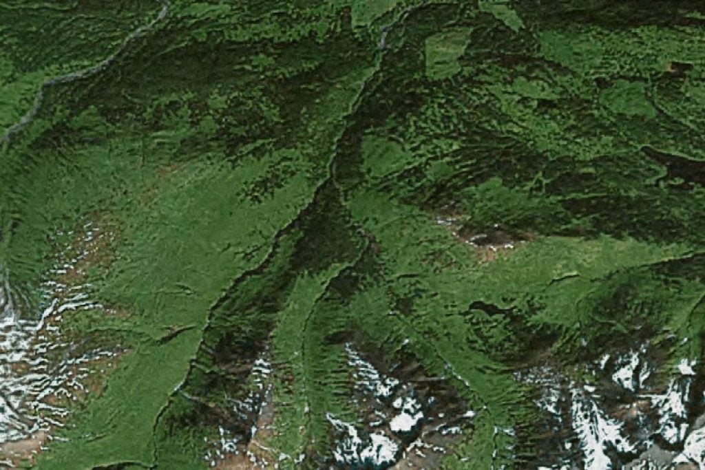 Satellite map view of the Cahoon Creek Mine in Haines County, Alaska mined by the Dakota Fred Crew in Season 4 of Gold Rush.