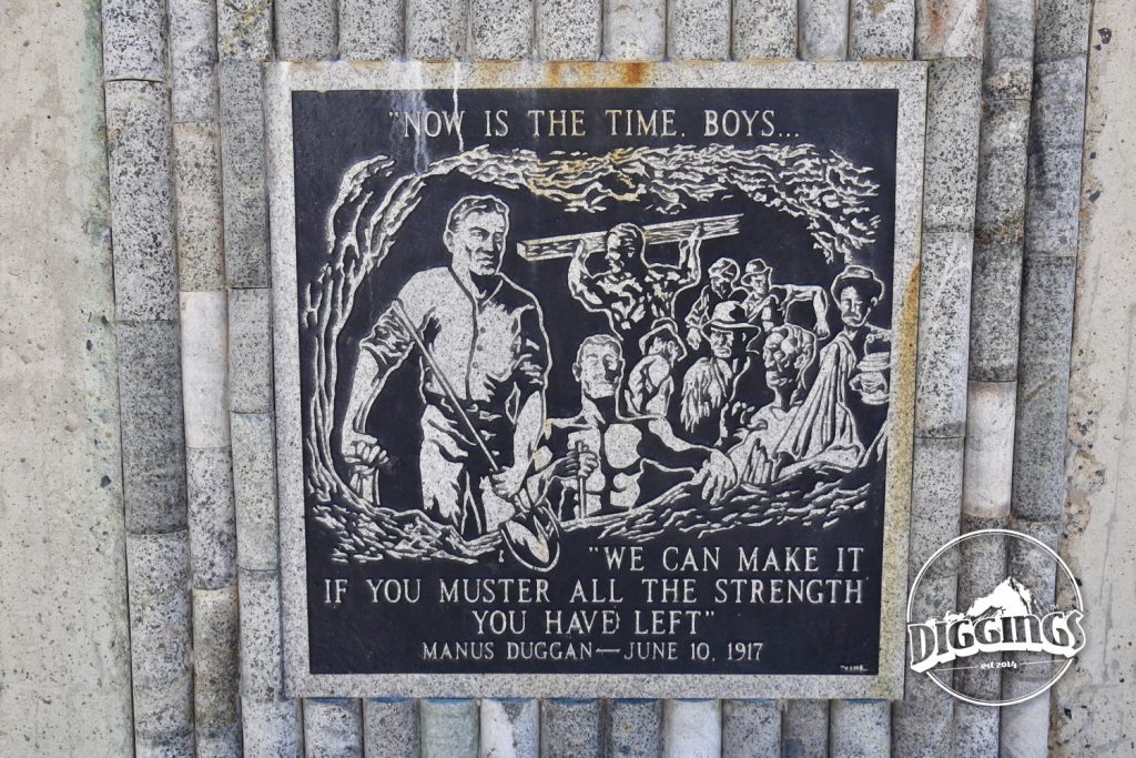 Tile commemorating the miners who struggled to survive the Granite Mountain-Speculator Fire