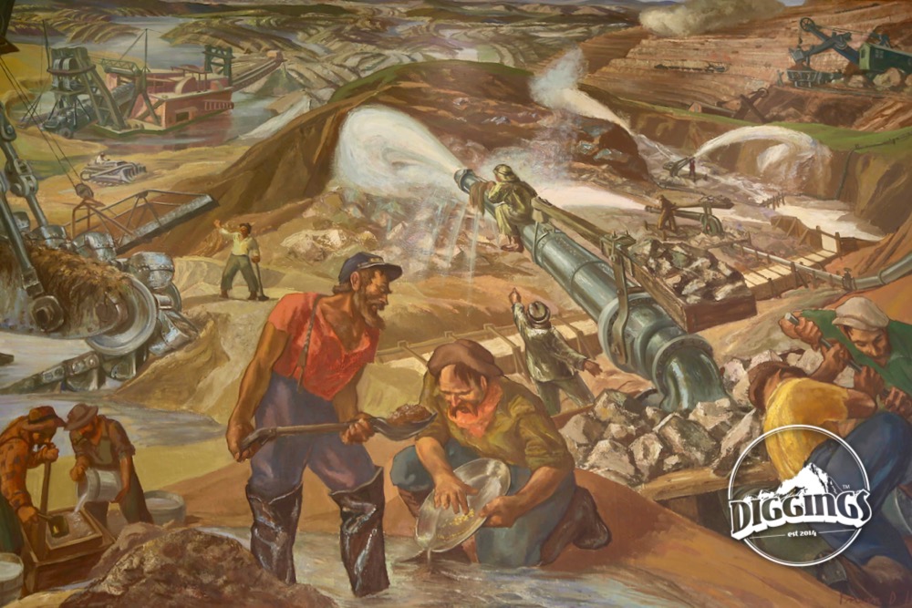 Mining history mural by Irwin Hoffman at the Colorado School of Mines Geology Museum