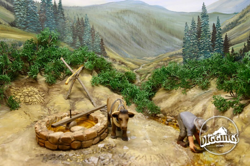 Ox & arrastra diorama at the National Mining Hall of Fame & Museum