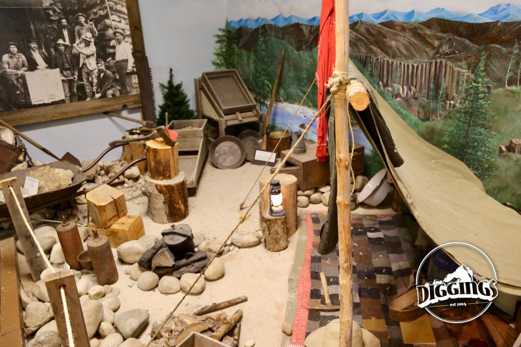 Model prospector's camp at the Idaho Museum of Mining & Geology