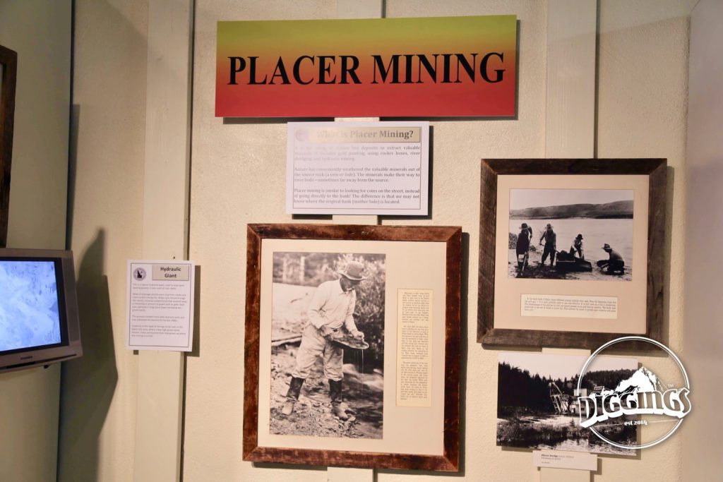 Placer mining display at the Idaho Museum of Mining & Geology