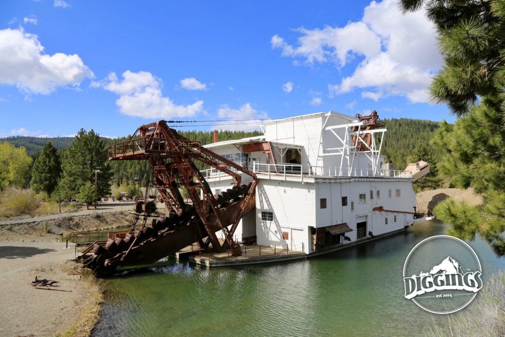 First view of the dredge at the Sumpter Valley Dredge State Heritage Area