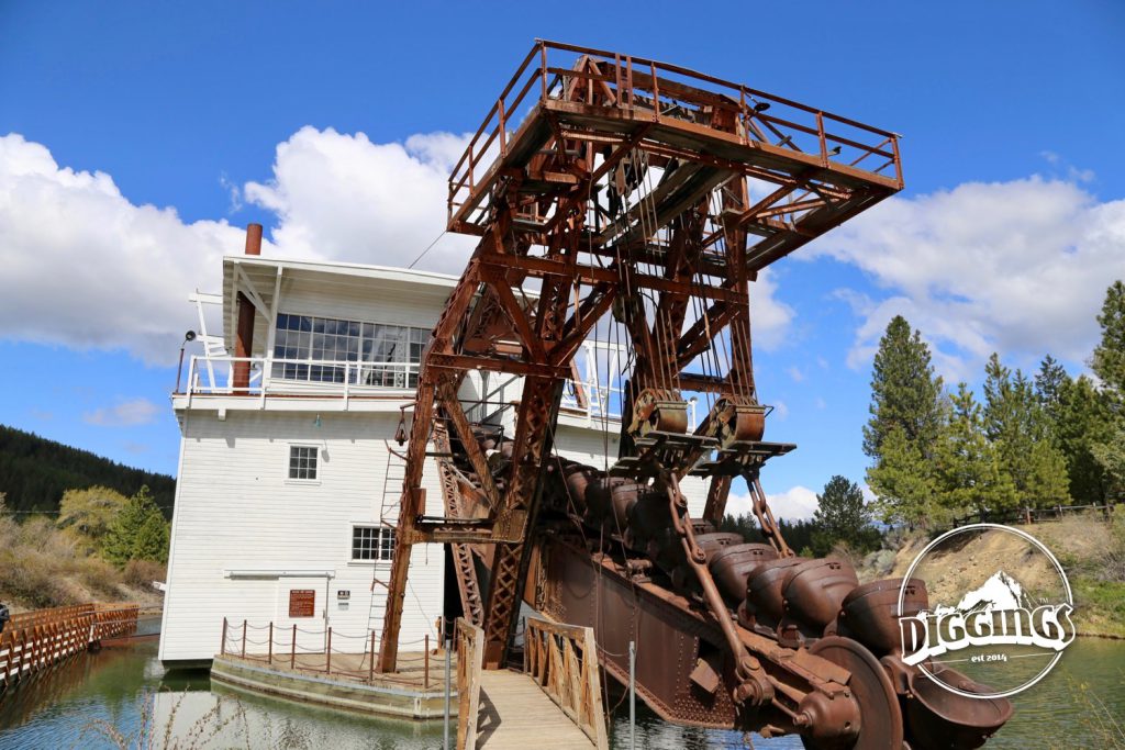 Bucket line closeup at the Sumpter Valley Dredge State Heritage Area