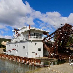Retired dredge at the Sumpter Valley Dredge State Heritage Area