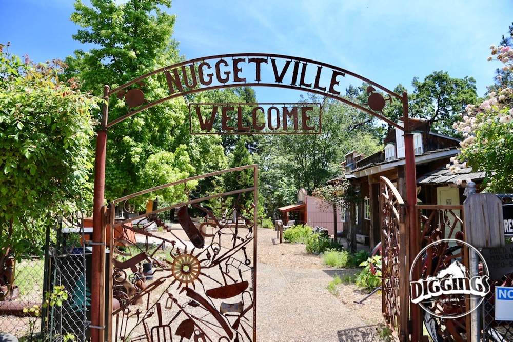 Gate entrance to the museum's boomtown replica, Nuggetville at the Gold Nugget Museum