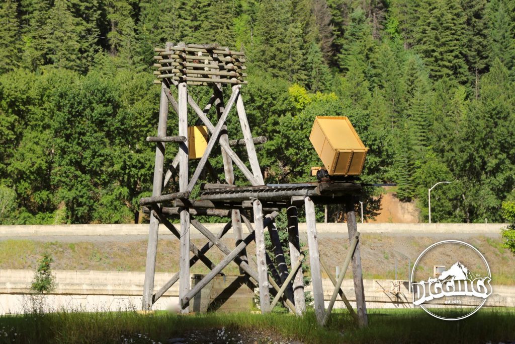 Ore cart and head frame at the Wallace, Idaho Silver History Site