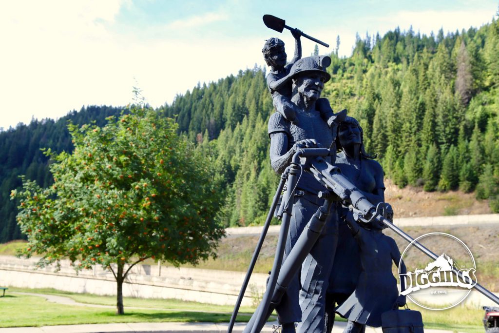 Statue dedicated to the miners and their families by Ken Lonn at the Wallace, Idaho Silver History Site