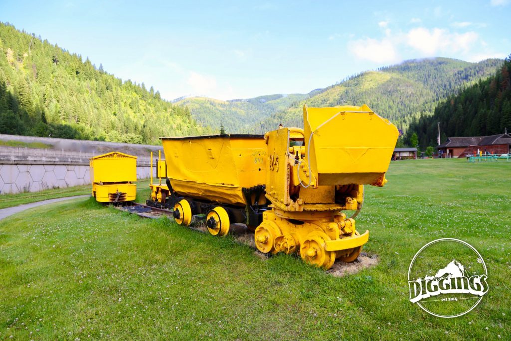 Shovel and ore cart at the Wallace, Idaho Silver History Site