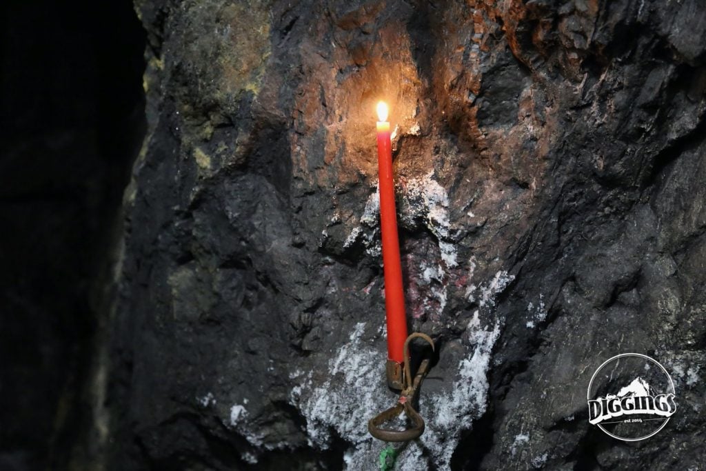 Miner's Candle in the Broken Boot Gold Mine of Deadwood, South Dakota